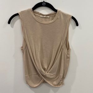Beige twist knot top